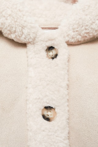 Manteau double face fausse fourrure - Écru