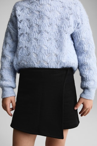 Jupe-culotte en coton - Noir