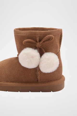 Bottes cuir tige basse - Marron
