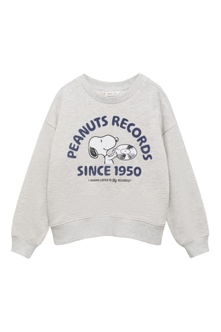 Sweat-shirt imprimé Snoopy - Gris clair chiné