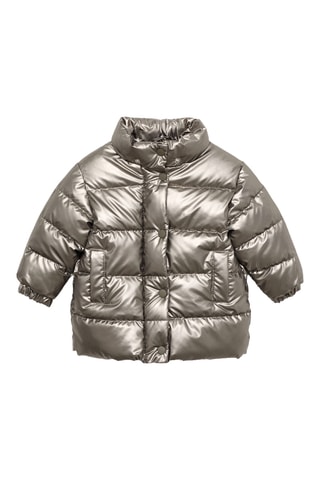Anorak matelassé imperméable à losanges - Argenté