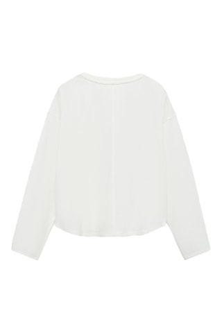 T-shirt panthère manches longues - Blanc cassé