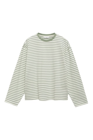 T-shirt manches longues rayures - Vert