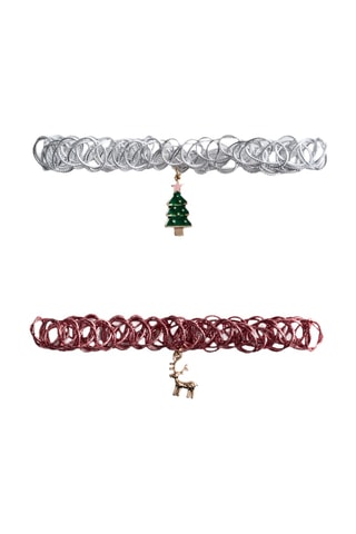 Lot 2 ras-du-cou de Noël - Rouge