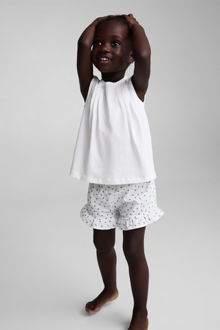 Pyjama court imprimé - Blanc cassé