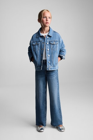 Jean wideleg revers effilochés - Bleu