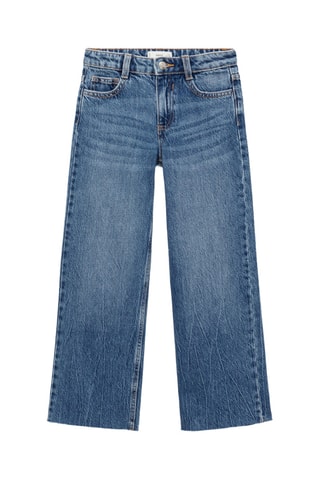 Jean wideleg revers effilochés - Bleu