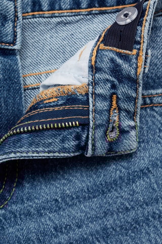 Jean wideleg revers effilochés - Bleu