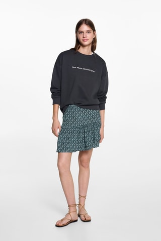 Sweat-shirt coton détails brodés - Anthracite