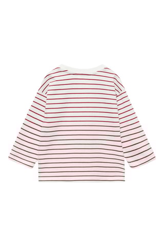 T-shirt manches longues imprimé - Rouge