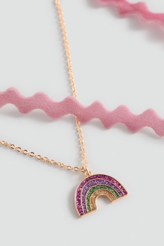 Lot 2 colliers arc-en-ciel - Rose pâle