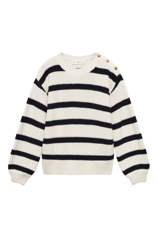 Pull-over en maille à rayures - Blanc cassé