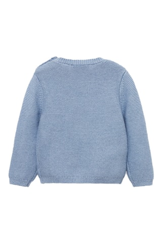 Pull-over maille poche - Bleu