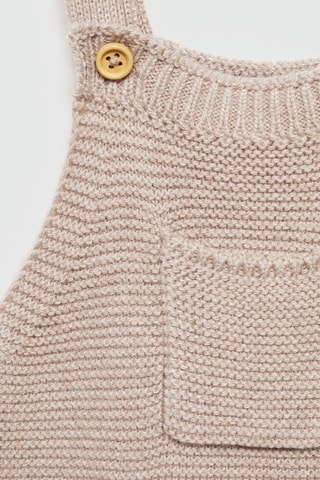Salopette maille coton - Beige