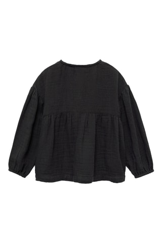 Blouse coton tissu plissé - Anthracite
