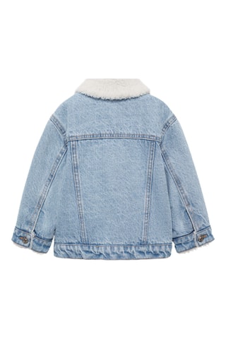 Blouson denim fourré mouton - Bleu clair