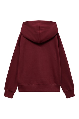 Sweat-shirt imprimé capuche - Bordeaux