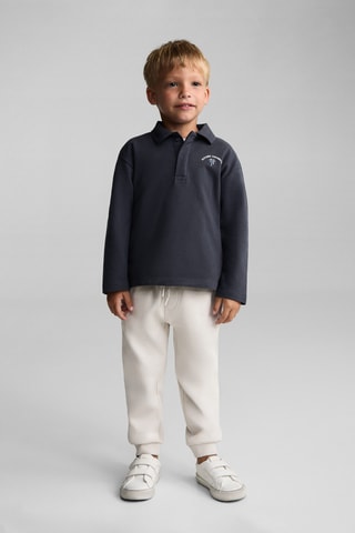 Polo coton imprimé - Gris foncé