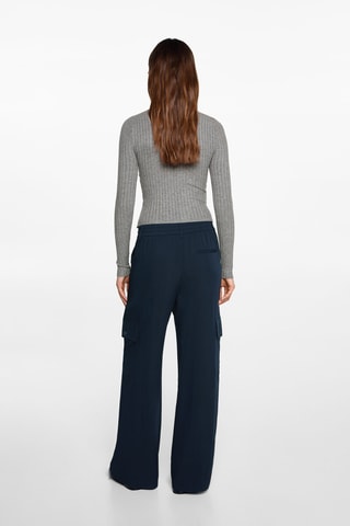 Pantalon cargo fluide - Bleu marine