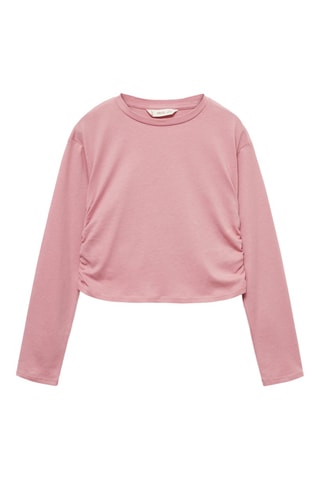 T-shirt détail froncé - Rose