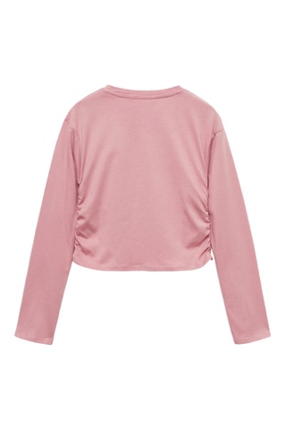 T-shirt détail froncé - Rose