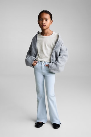 T-shirt détail froncé - Gris clair chiné