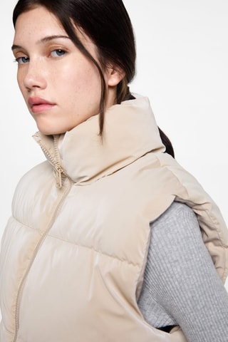 Gilet matelassé poches - Beige