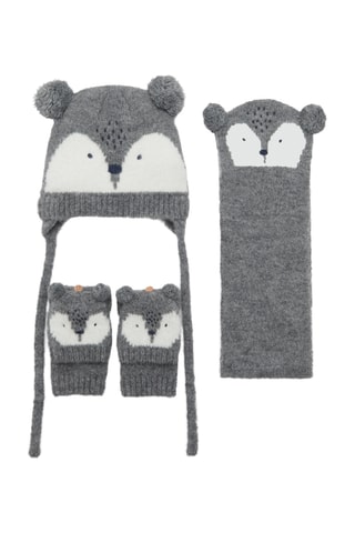 Bonnet maille raton laveur - Gris