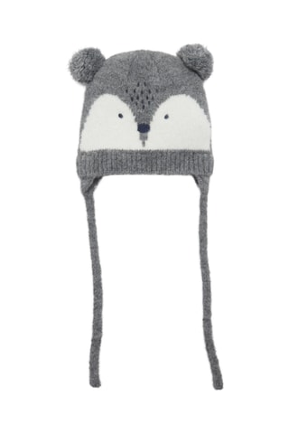 Bonnet maille raton laveur - Gris