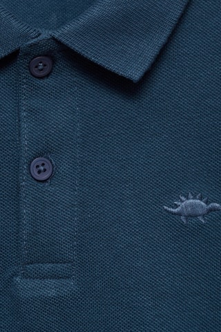 Polo coton à manches longues - Bleu marine