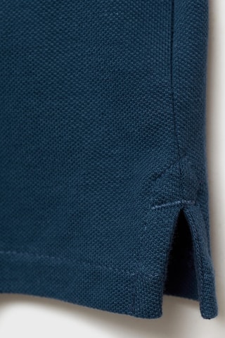 Polo coton à manches longues - Bleu marine