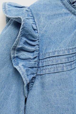 Blouse denim volant - Bleu