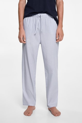 Pyjama long à rayures - Bleu marine