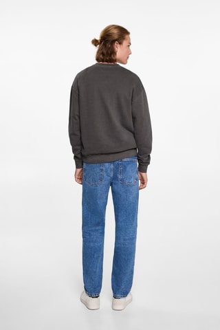 Sweat-shirt coton détails brodés - Anthracite