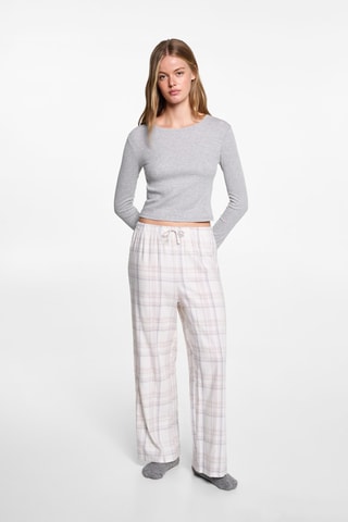 Pyjama coton carreaux - Beige