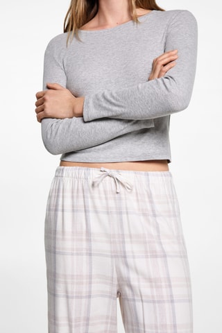 Pyjama coton carreaux - Beige