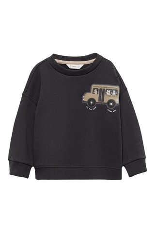 Sweat-shirt coton imprimé - Anthracite