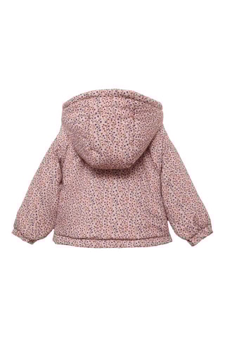 Anorak matelassé à fleurs - Rose