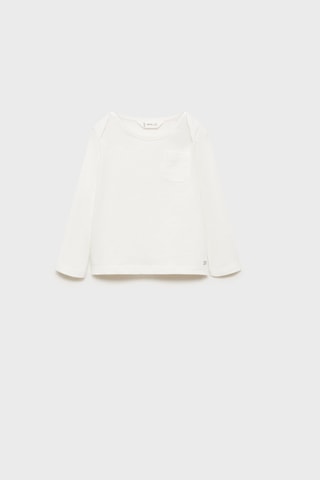T-shirt manches longues poche - Blanc cassé