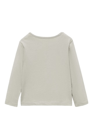 T-shirt manches longues poche - Gris chiné