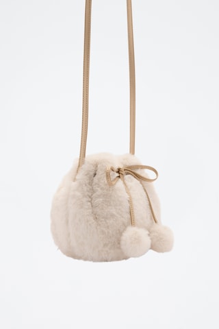 Sac fourrure anse métallique - Sable
