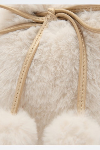 Sac fourrure anse métallique - Sable
