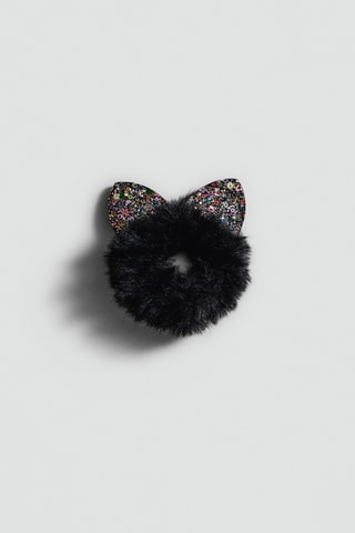 Élastique oreilles paillettes - Noir