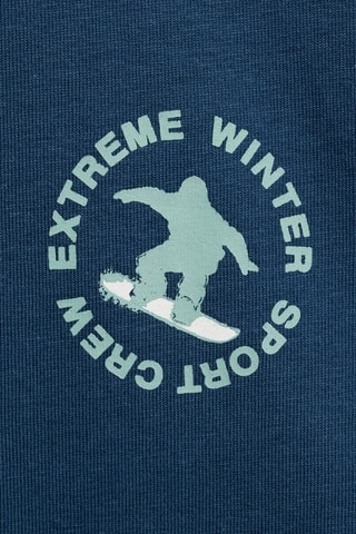 T-shirt manches longues imprimé - Bleu