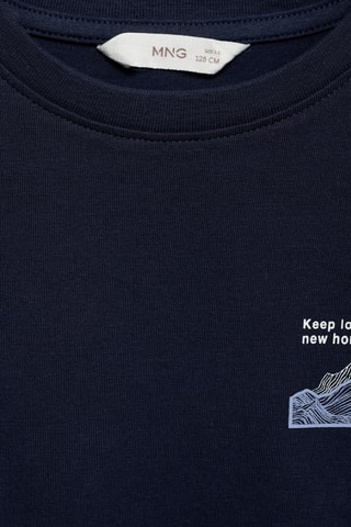 T-shirt manches longues imprimé - Bleu marine