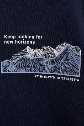 T-shirt manches longues imprimé - Bleu marine
