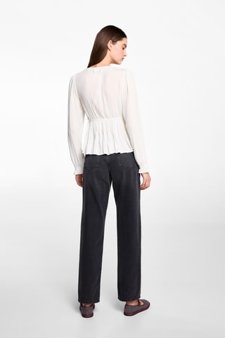 Blouse fluide froncée - Blanc cassé
