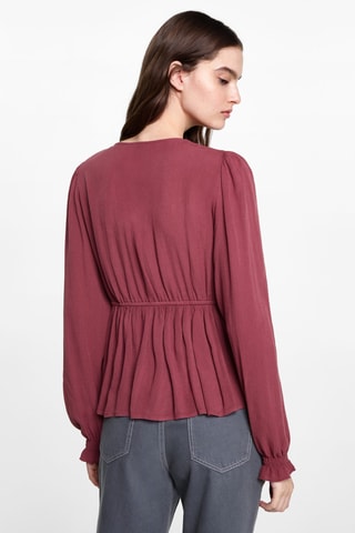 Blouse fluide froncée - Bordeaux