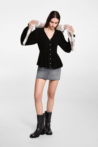 Blouse fluide froncée - Noir