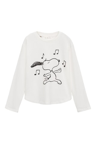 T-shirt manches longues Snoopy - Blanc cassé